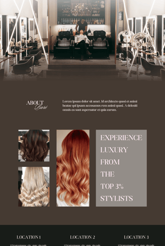 hair salon website design