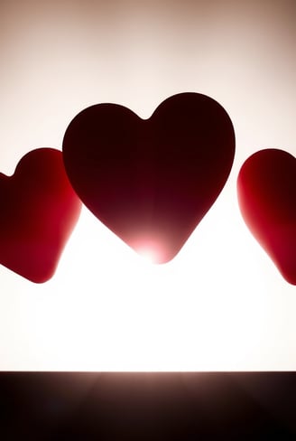a group of hearts in the shape of a crown