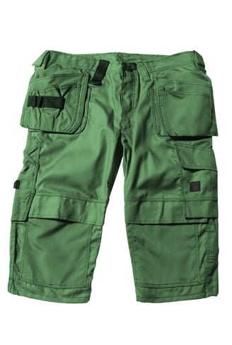 Rongzhiyue: Green cargo shorts with pockets