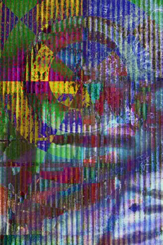 Texture Attack: "Grunge Psychedelic Spiral" digital art by Fran de Souza
