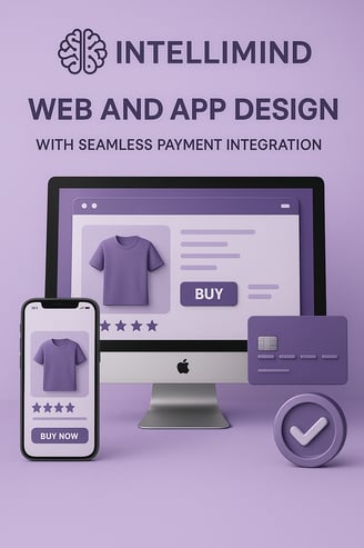 a computer screen with a cell phone and a computer screen with a purple background