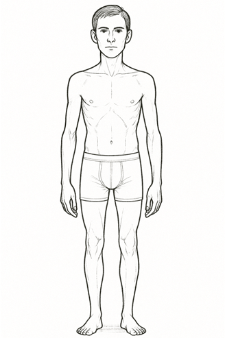 a skinny man in underwear briefs and underwear briefs