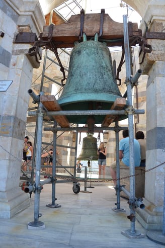 Bells atop Leaning Tower of Pisa