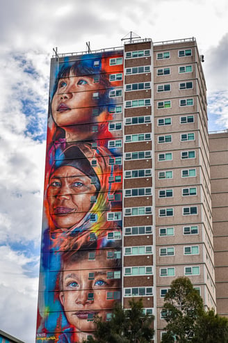 Street art by Adnate in Collingwood, Melbourne