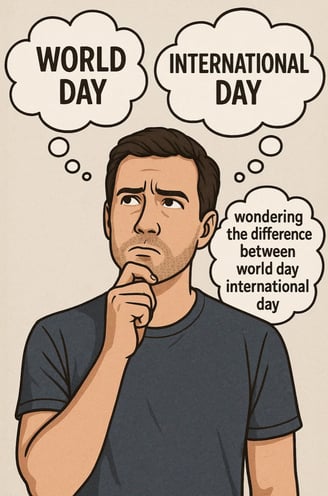 Un homme se demande la différence entre journée mondiale et journée internationale