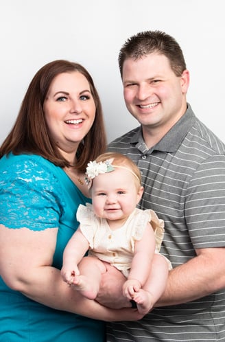 Dr. Creer, his wife Brianne, and their daughter Lettie