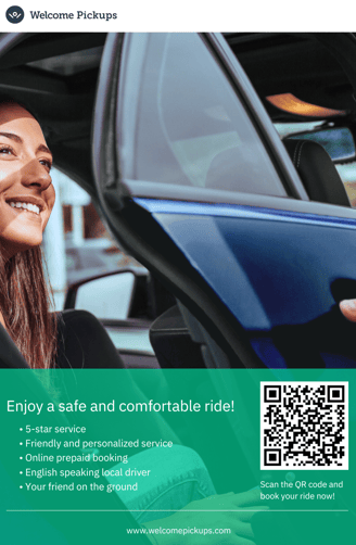 a woman in a car seatbelt with a qr code on it