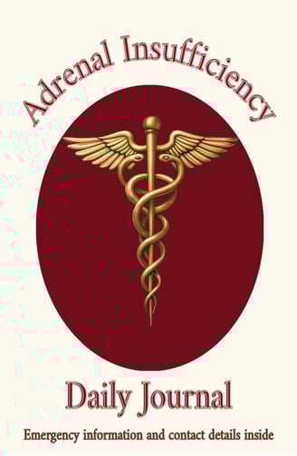 Adrenal insufficency daily journal helps users track medications, sodium intake, stress levels, symp