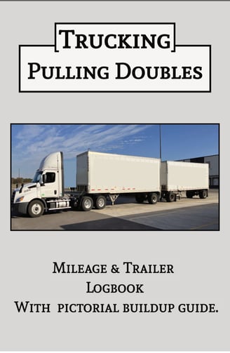 logbook designed to aid semi-truck drivers to keep track of trailers, mileage. fuel, Accident