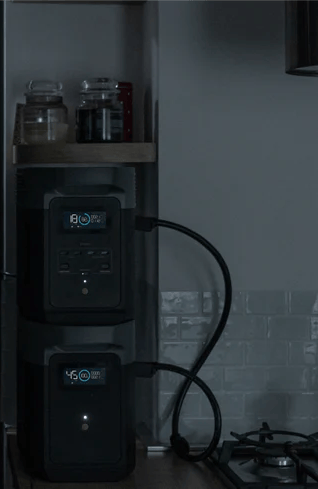 ecoflow delta alimentando de energia una heladera