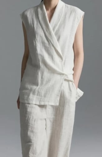 Ramie Fabric Fashion-Top and Pants