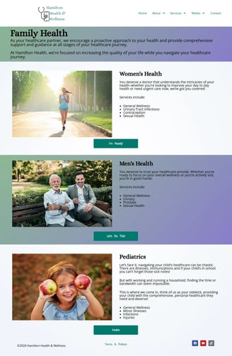 Hamilton Health's New family health page