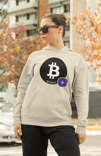 Hoodie Bitshirt "Nemesis Black" Logo Bitcoin 100% en Silicone. 