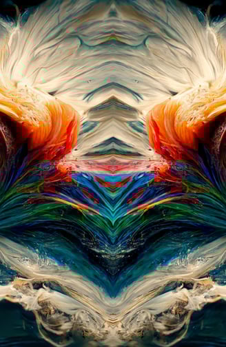 a digital painting of a colorful abstract painting of a heart