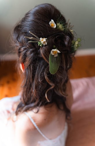 Photo de la coiffure d'une mariée