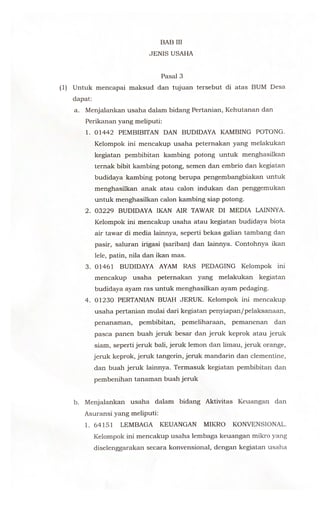 Halaman 3 - Anggaran Dasar BUMDes Idaman Sejati