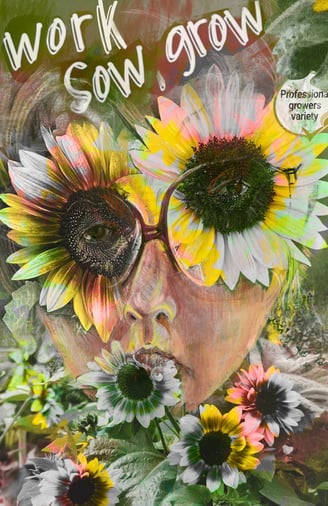 Digital collage - self portrait as Little Weed