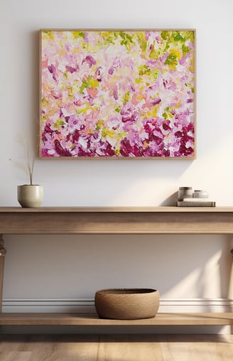a painting of a flower fairy abstract scene