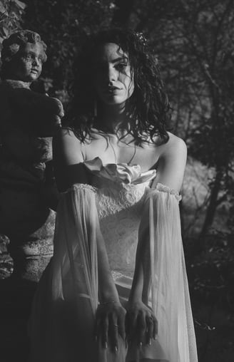 photo de mariée noir et blanc