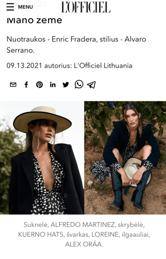 Botas Alex Oráa en revista LÓfficiel (Lithuania)