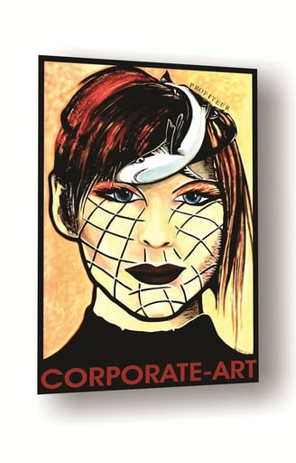 Corporate Art Women Face Shark Animal Spirit Portrait
