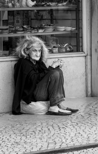 Hard life. Lisbon, Portugal