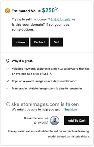 GoDaddy SkeletonImages Appraisal Image