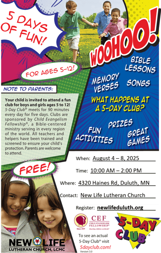 Image for 5-Day Club; register with link