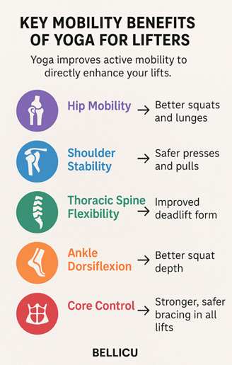 a poster with a list of yoga and health benefits
