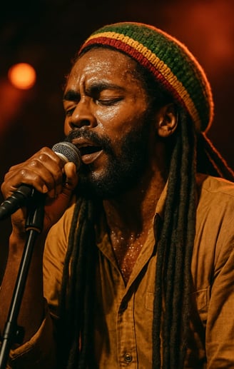 Chanteur de reggae pour la journée mondiale du reggae.