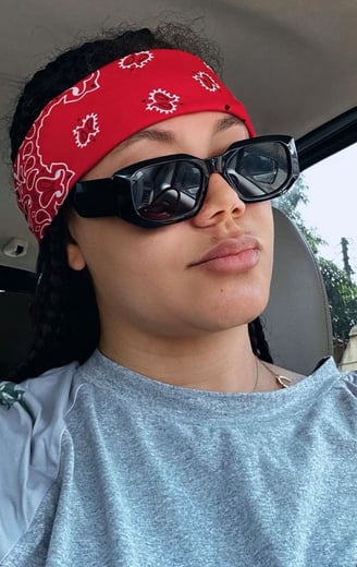 Nadia Buari in black sunglasses.