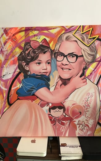 Retrato em Pop-Art de um casal romântico com tons vibrantes - por Sérgio Astral