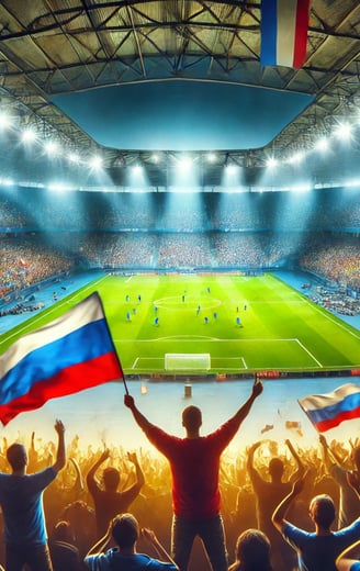 Digital artwork showing excited fans in a stadium during UEFA EURO 2024.