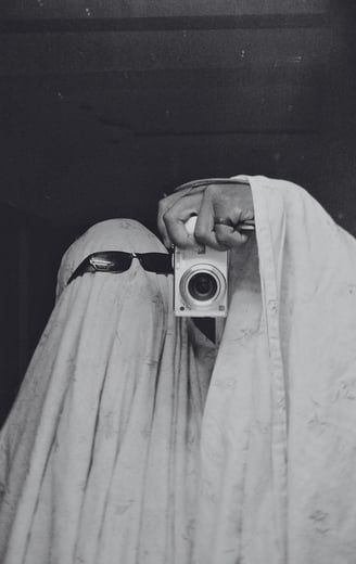 image of someone dressed as a ghost/ghoster