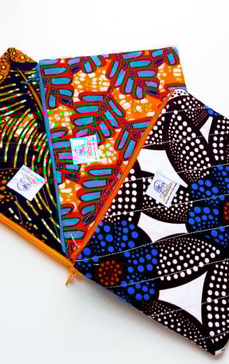 pochette en tissu wax