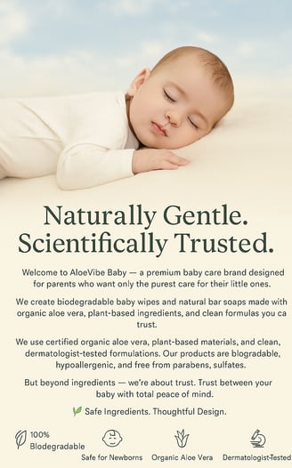 AloeVibe Baby biodegradable wipes pack & organic aloe soap