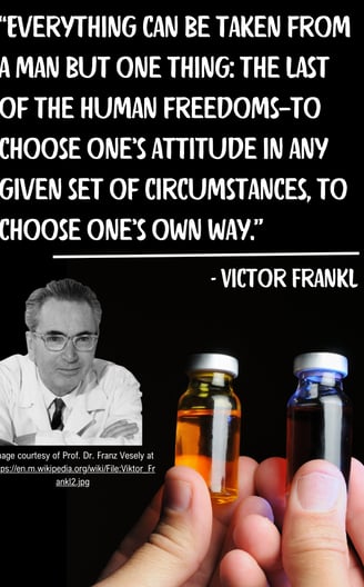 Victor Frankl quote about choosing your attitude to drive success in challenging situations.