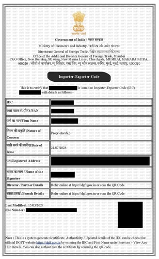 Import-Export Code