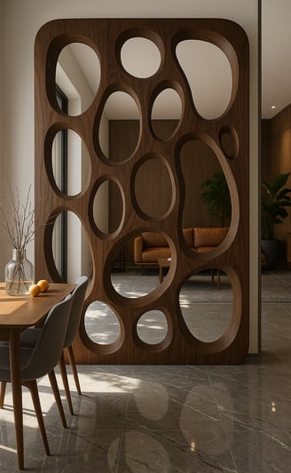 Cloison Bois Naturel exotique Design | Séparation d'Espaces Moderne