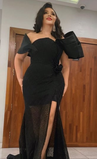 Nadia Buari in a gorgeous overall dress.