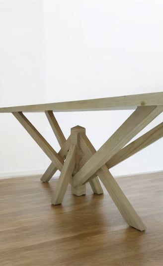 Pied de table unique bois massif chene 