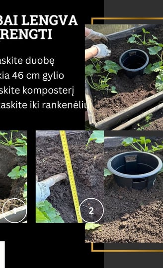 Įkasamos komposto dėžės instrukcija 2