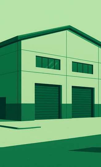 An illustration of a large warehouse for lease in Tampa Bay in the commercial real estate market