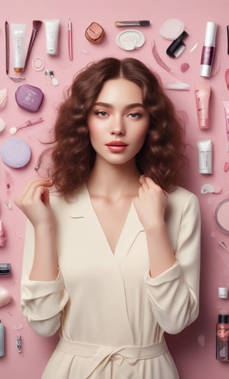 Three bottles of beauty products with silver accents are arranged on a bright blue background. The labels read 'lift hair' with various product names including shampoo and soin. The overall design is clean and modern.