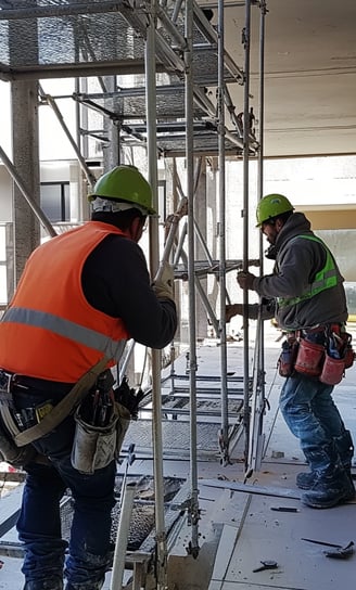 Equipo de construcción planificando proyecto en Tulum