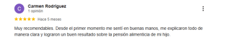 recomendación de una cliente conforme