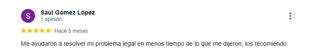 opinión de un cliente satisfecho