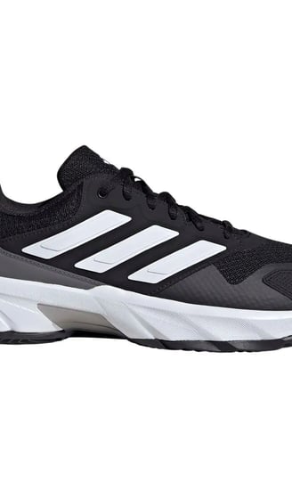 Adidas Courtjam Control M Clay Black padel shoe with breathable mesh and Adiwear sole