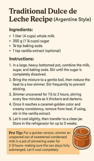 Dulce de Leche Recipe Printable