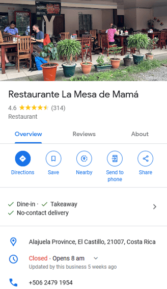 Restaurant La Mesa De Mama, Costa Rica